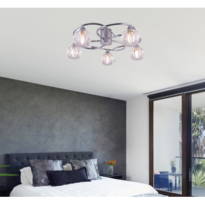 Humboldt Glass Semi Flush Mount
