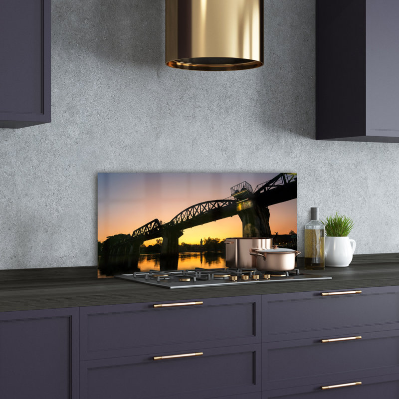 Ahmarie Orange - Bridge In Thailand - No Frame Print on Glass