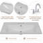 Plateau de meuble-lavabo simple avec lavabo, trous de robinet, céramique