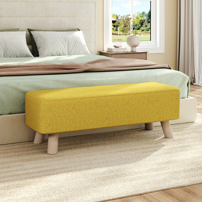 Artis 81 cm W Linen Rectangle Footstool