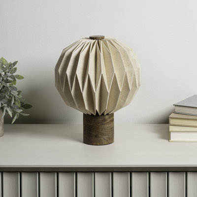 Quincy 11" Modern Minimalist Paper Pleated Orb Accent LED Table Lamp