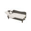 Méridienne intérieure blanche et gris vert pour chambre à coucher avec rangement et coussin