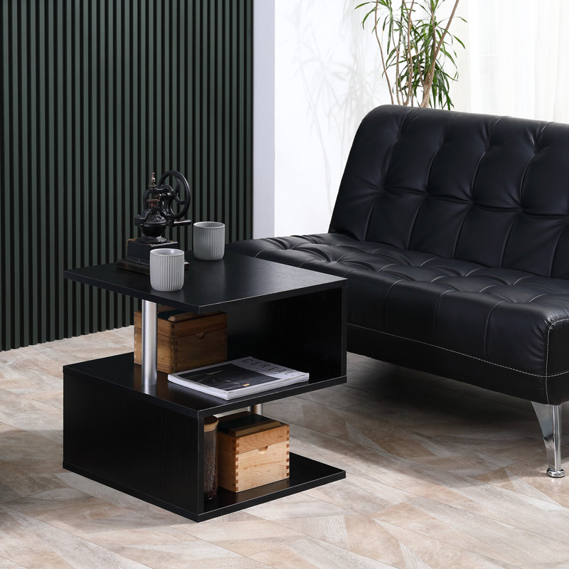 Mote End Table, Black, 19.75" H x 19.75" L x 19.75" W