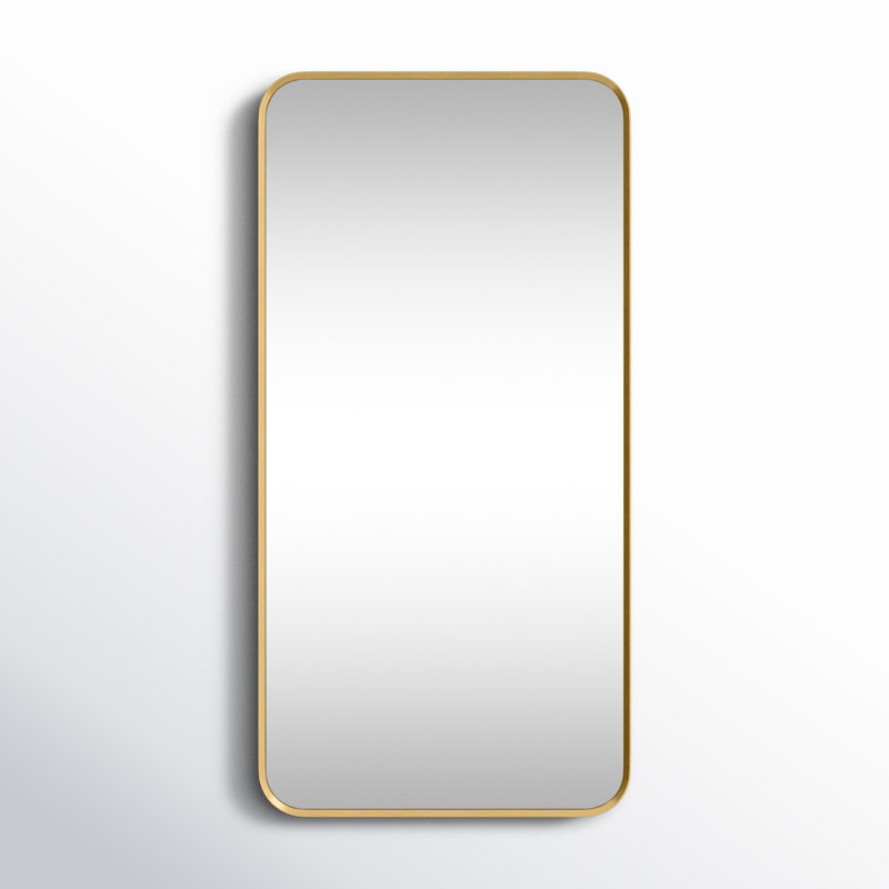 Markhai Aluminium Rectangle Mirror, 36'' x 18'', Brushed Gold
