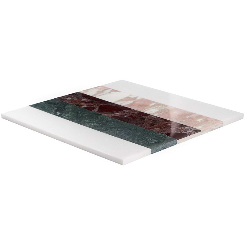 Elizabeth Sutton Arc Linear 12x12 Polished Marble Mosaic Tile, Passion