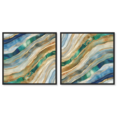Cedar Swell I Set Canvas Geode Art by Art Remedy