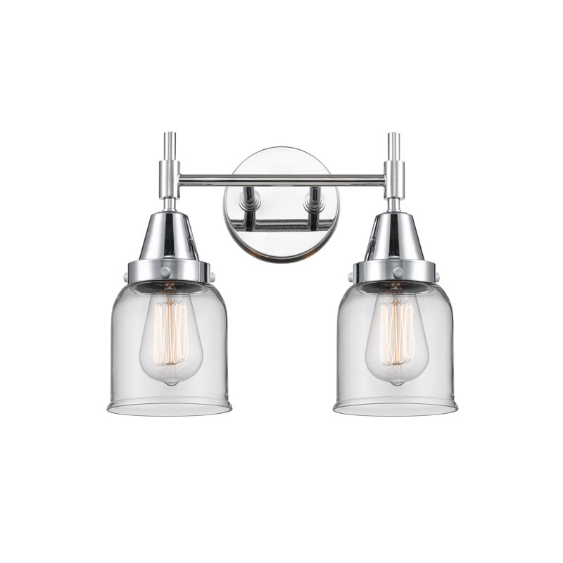 Éclairage pour meuble-lavabo à 2 lumières à intensité variable Gayle, Chrome poli, Transparent