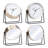 Stiles Swivel Tabletop Silent Sweeping Analogue Quartz Metal Clock with Mirror