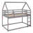 Low House Bunk Bed with Integrated Ladder-1553496721