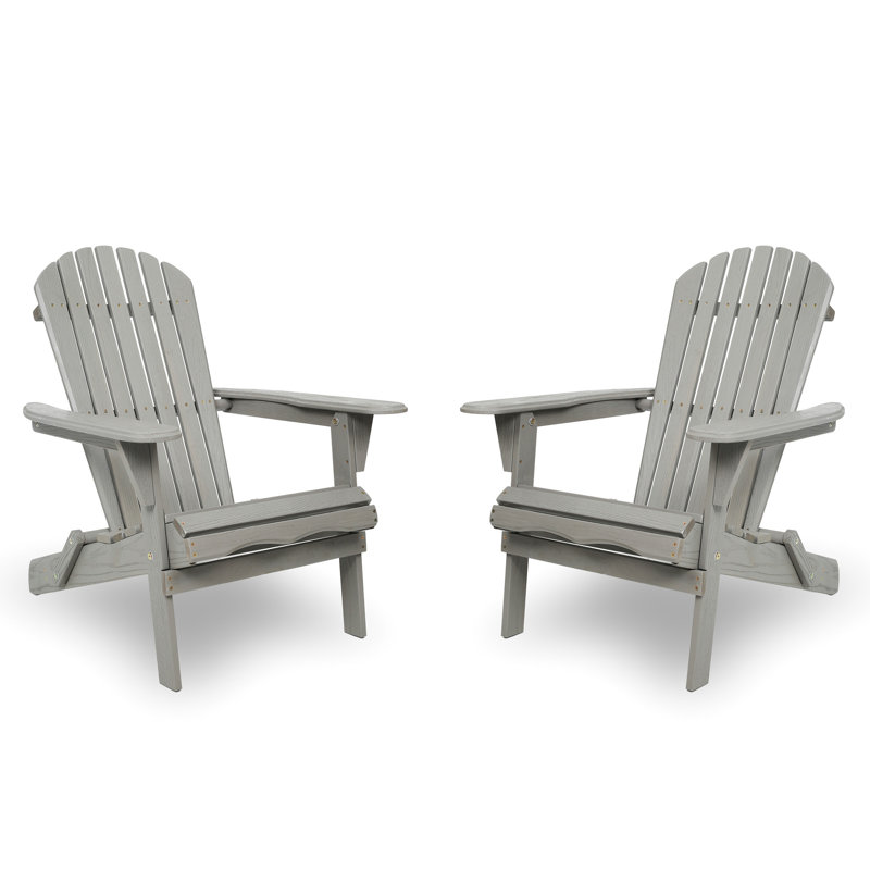 2 chaises en bois gris, Gris