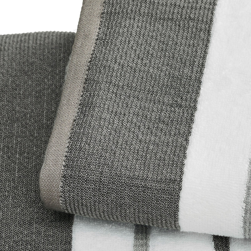 Coton décoratif de luxe Deanthony, Gris foncé / Gris pâle, Essuie-mains ‑ emballage de quatre
