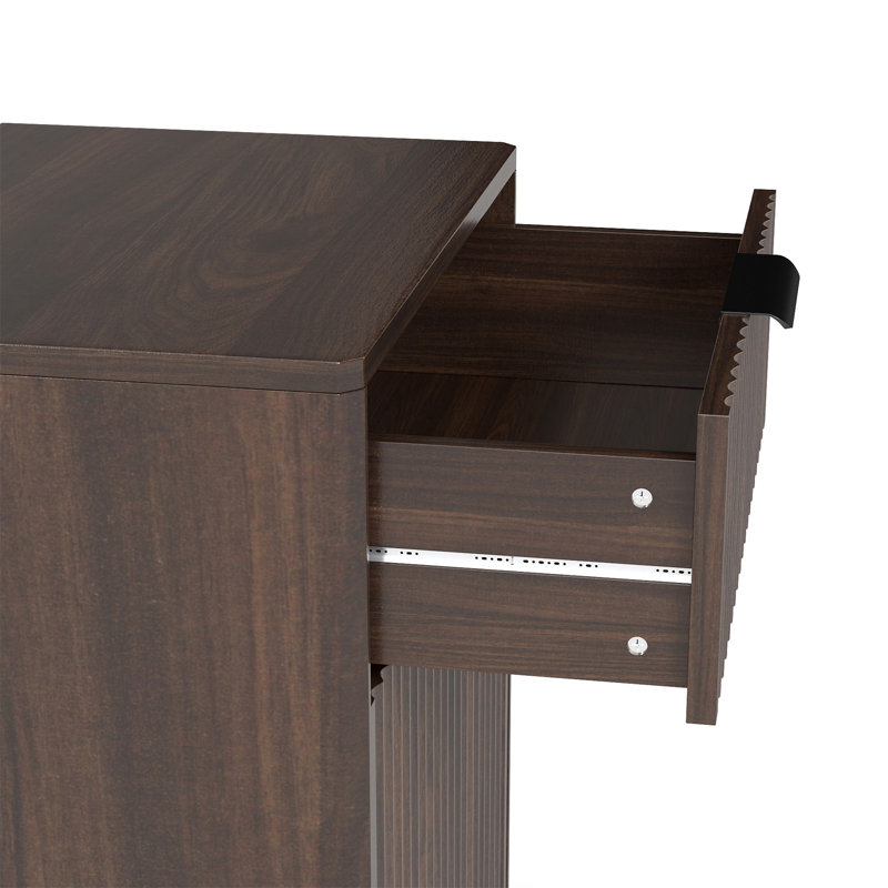 Armoire à poubelle inclinable en bois 10 gallons Woodgrain, Noyer