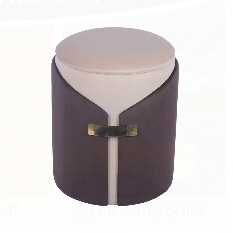 Repose-pieds deux tons avec rangement ou tabouret de coiffeuse, brun