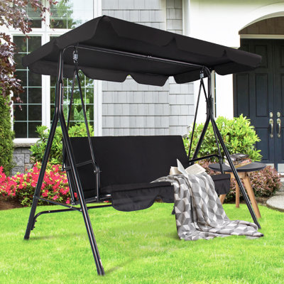 3 Person Porch Swing with Adjustable Canopy