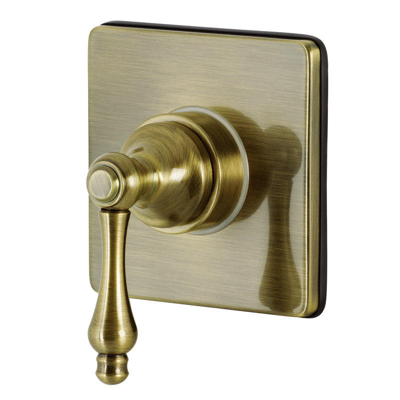 Kingston Brass Single-Handle Wall Mount Three-Way Diverter Valve with Trim Kit, Antique Brass