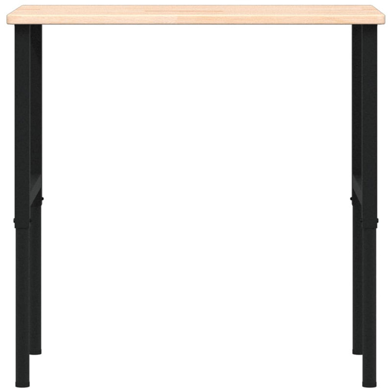 Solid Wood Top Height-Adjustable Workbench, Oak Wood, 98 cm H x 100 cm W x 60 cm D