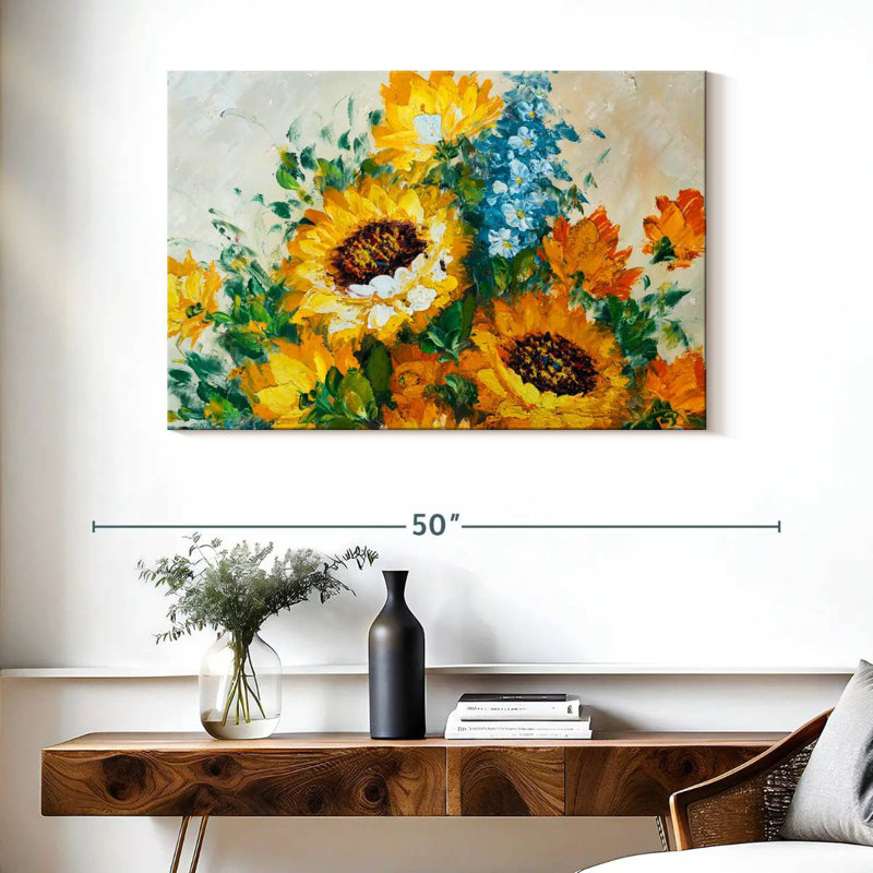Harnek Abstract Sunflower, 26" H x 39" W