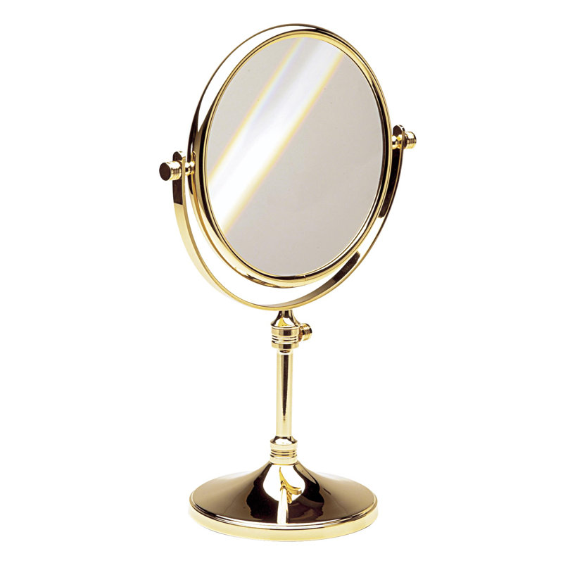 Double miroir contemporain moderne & face, Nickel satiné