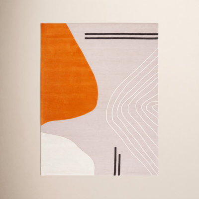 Felipe Ivory Light Pink Hand-Woven Abstract Rug