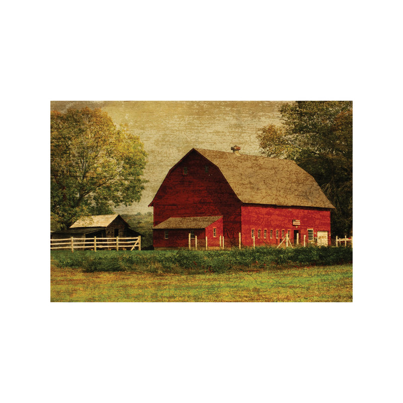 Red Barn by Graffi*Tee Studios - Wrapped Canvas Painting, 66.04 cm H x 45.72 cm W x 1.91 cm D