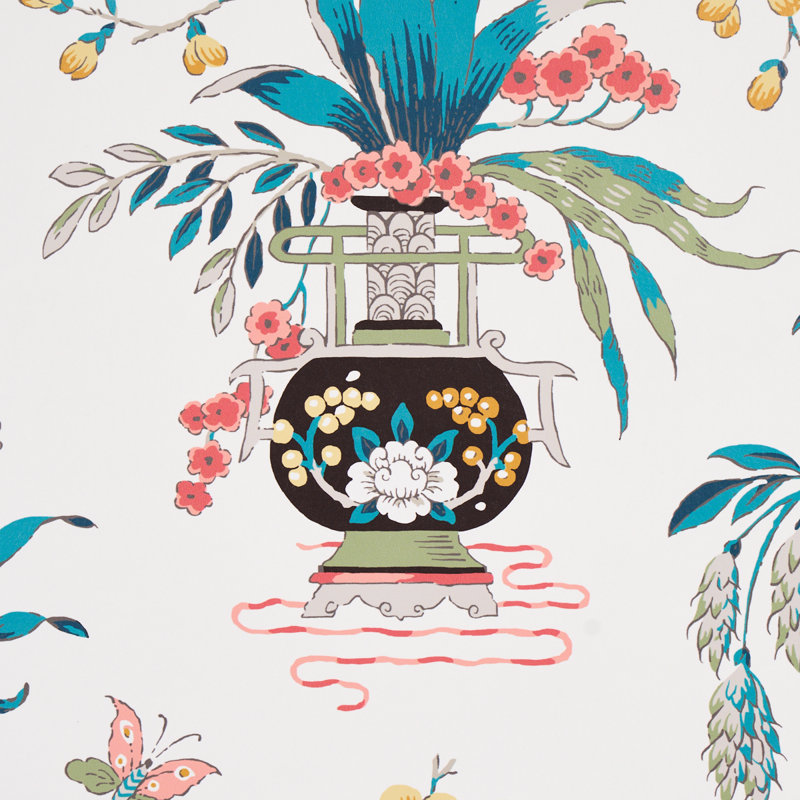 Papier peint vase Ming, Multi