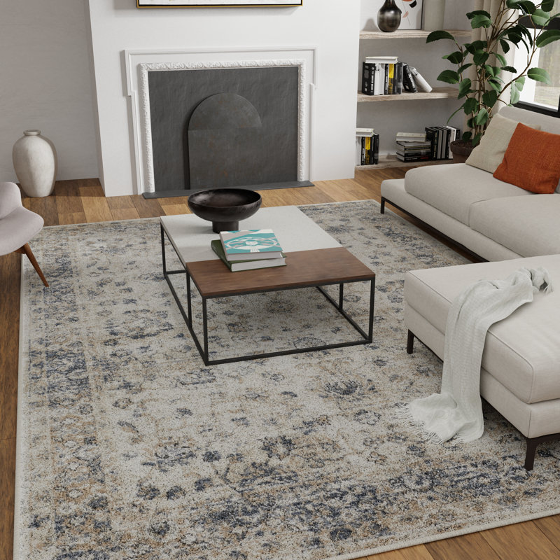 Tapis oriental en polypropylène tissé à la machine Aldonis, Tapis de couloir 2 pi x 6 pi 7 po