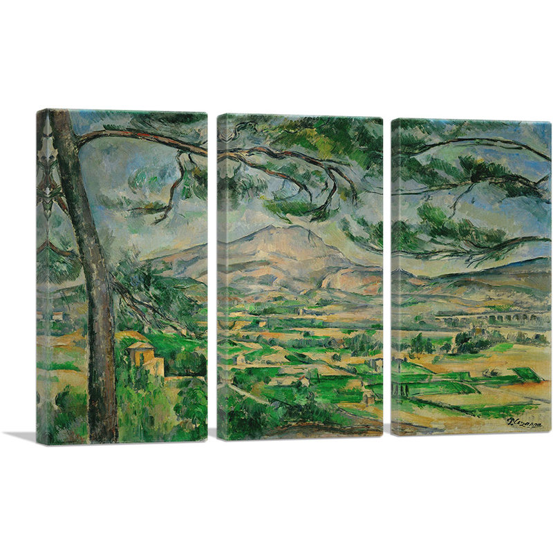 La montagne Sainte-Victoire, 1887 - impression de 3 pièces, H 40 po x l 60 po x P 1,5 po