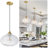 1 - Light Gold Kitchen Island Single Pendant Light With 11in Striped Clear Glass Shade-1347563810