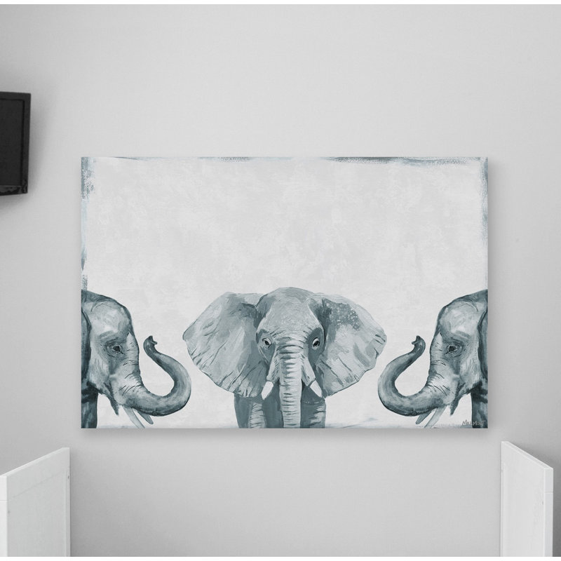«Elephant Face-Off», reproduction sur toile tendue, H 20 po x l 30 po x P 1,5 po