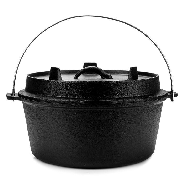 Ensemble de poêles et de poêles en fonte pré-assaisonnées 2 en 1 avec couvercle Lifter de 7,4 pte et couvercle de plaque chauffante 12,6 po