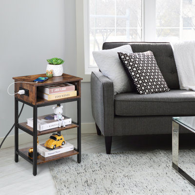 End Table and Built-In Outlets