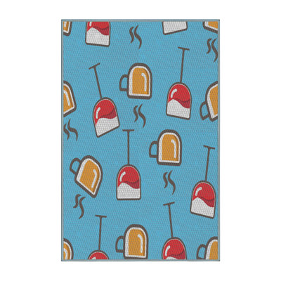 Tapis bleu / orange Norvin