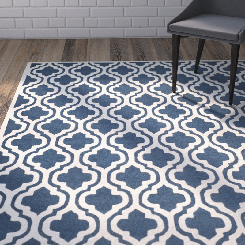Ruben Navy / Ivory Area Rug, Rectangle 11' x 15'
