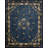 Wool Hand Knotted Pile Blue Rectangle 1920s Antique Rug