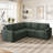 Hoelscher L-shaped Sleeper Sectional Upholstered Sofa Bed With Storage Space Green-122510077