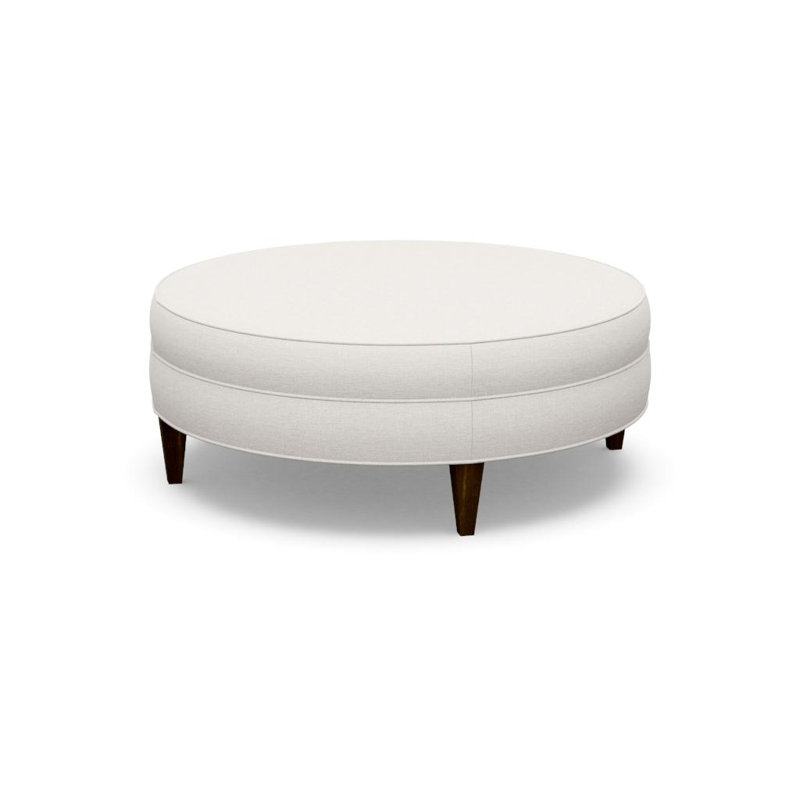 Ottoman Shop Round Ottoman, Walnut