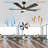 Outdoor Black Ceiling Fan with Light-1133478061