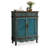 Blue Solid Wood Shoe Storage Bench