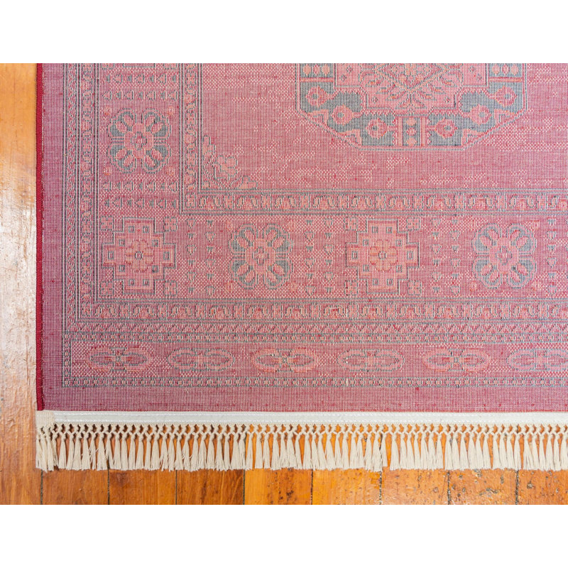 Tapis oriental rouge Amro, Runner 2'7" x 12'