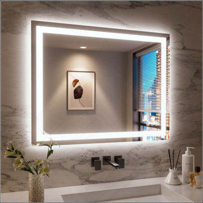 Miroir de salle de bain sans cadre à DEL, miroir intelligent