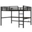 Metal Queen Size Loft Bed With Power Outlet And LED Lighted, Space-Saving, Noise Reduced, Black