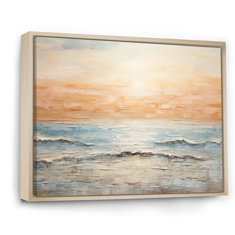 Pinkston - plage et océan, reproduction d'art mural, Cadre naturel flottant, H 12 po x l 20 po x P 1 po