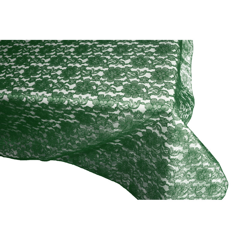 Floral Lace Overlay, 48" x 48", Hunter Green