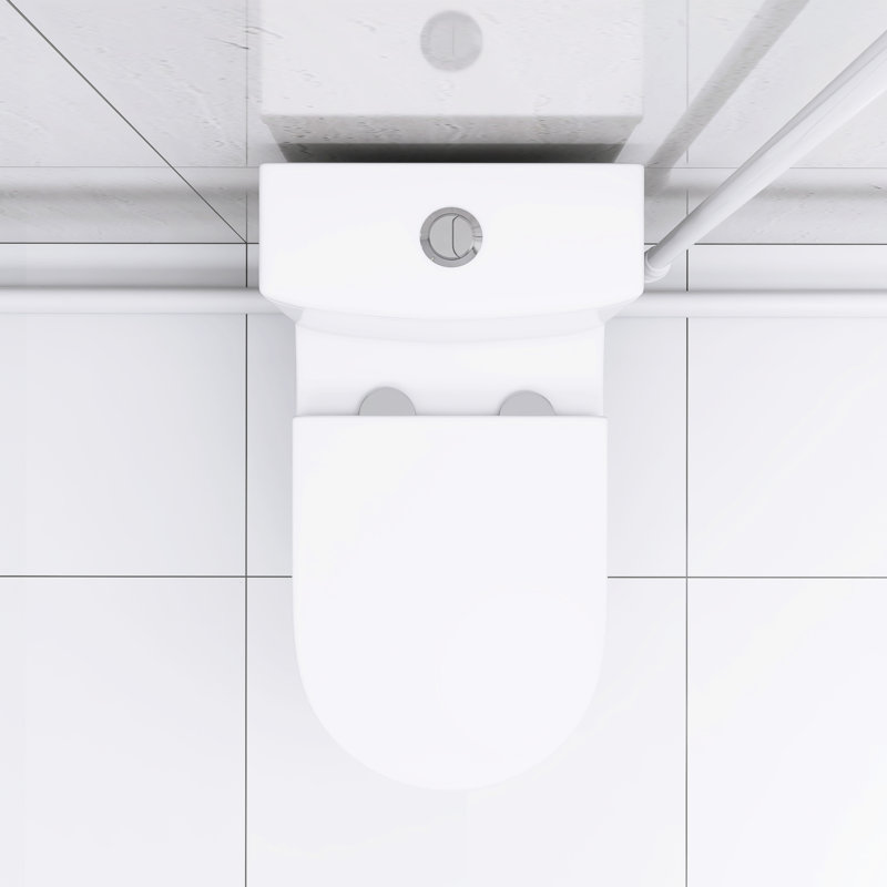 Toilette avec technologie avancée de 600 W: double chasse, siège confortable de 17,25 po, fermeture en douceur, 3 entrées d'eau, sous-sol blanc moderne comprenant:
