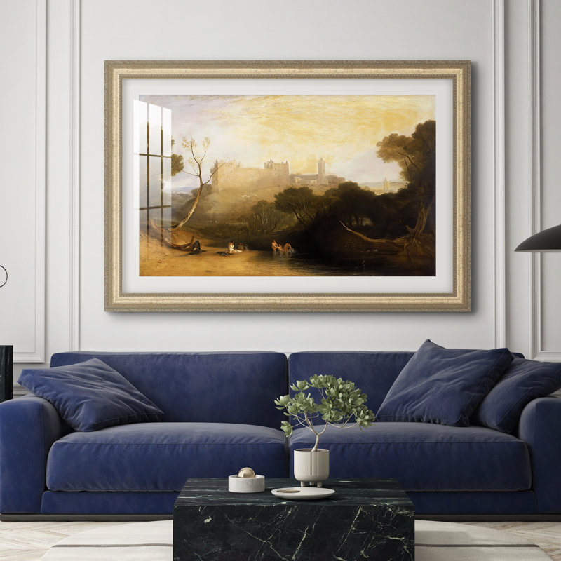 Palais de Linlithgow, vers 1807 - J.M.W. Turner - Estampe encadrée sur mesure, 28x40 INNER SIZE, Framed Print with Mat