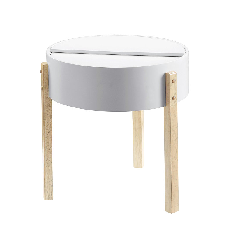 Bodfish White & Natural Round End Table