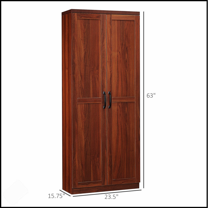 Freestanding 63-Inch 2-Door Kitchen Pantry With 5-Tier Shelving And Adjustable Shelves For Enhanced Storage And Organization