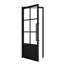 Glass Black Steel Frame Prehung Interior Door With Door Handle