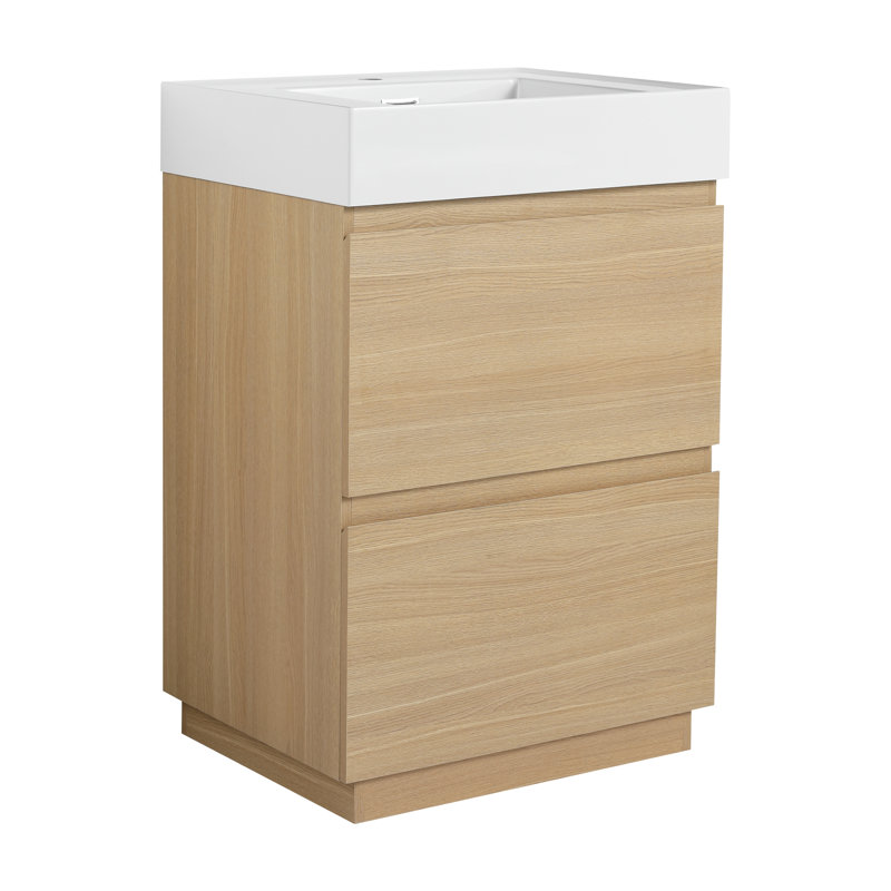 Meuble-lavabo simple 24 po Mordy, Marron clair