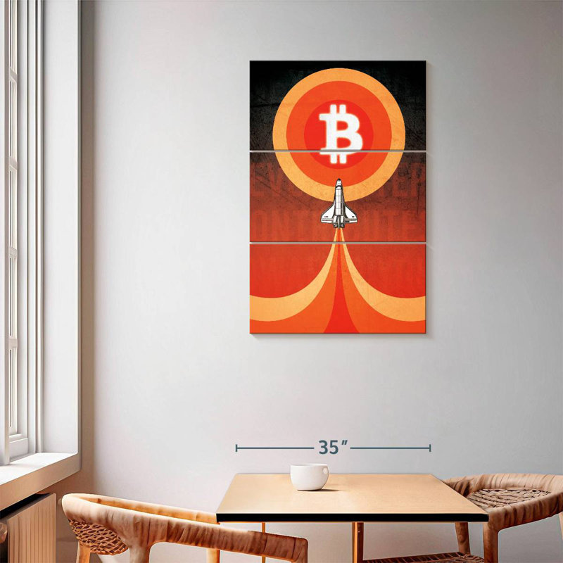 Oberle Bitcoin To The Moon, 57" H x 36" W